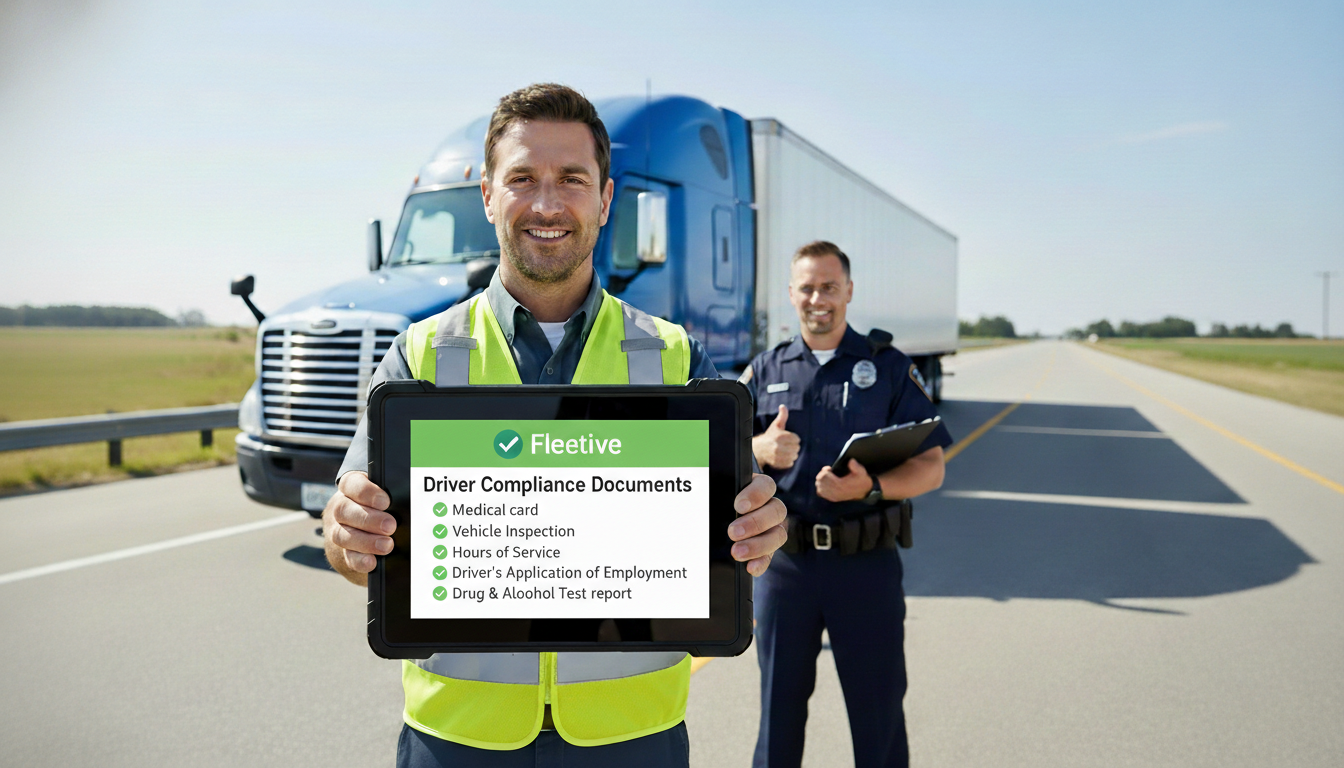 Driver during a roadside inspection